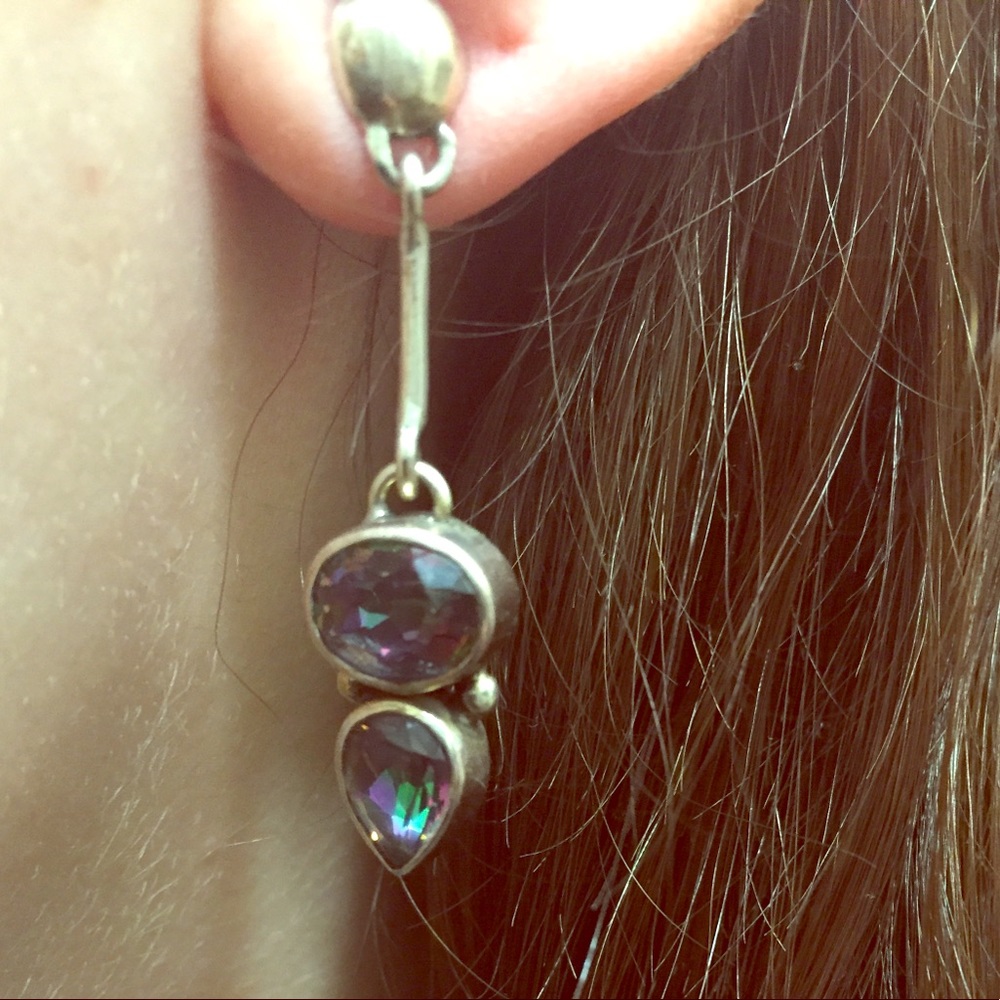 Mystic Fire Topaz Drop Earrings